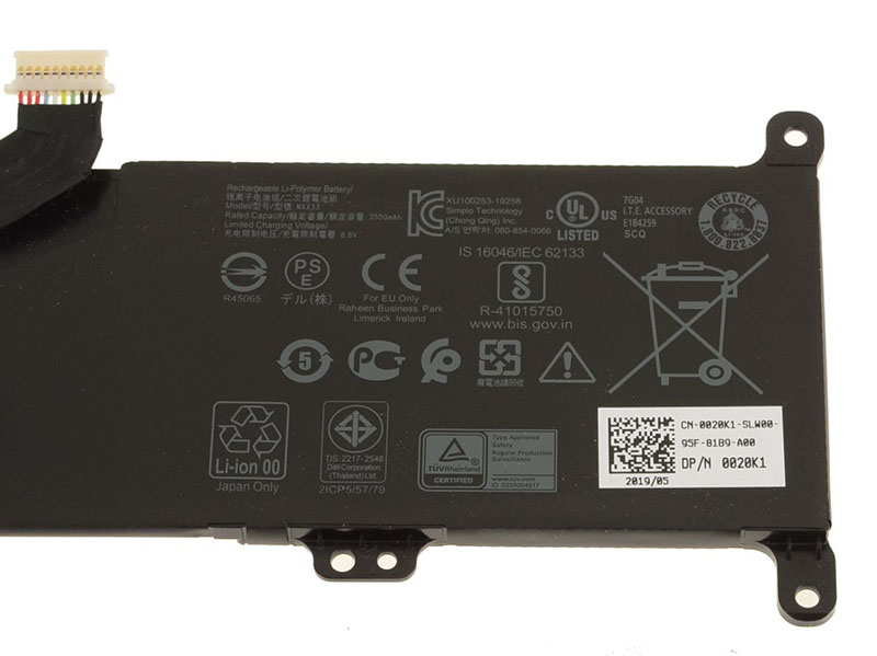 3500mAh 28Wh 2-Solut Dell Inspiron 3195 2-in-1 P31T P31T001 NXX33 Akku