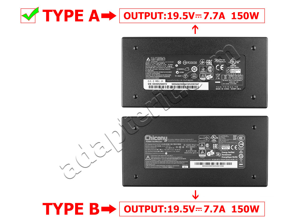 150W MSI S930404121D04 Adapteri Laturi